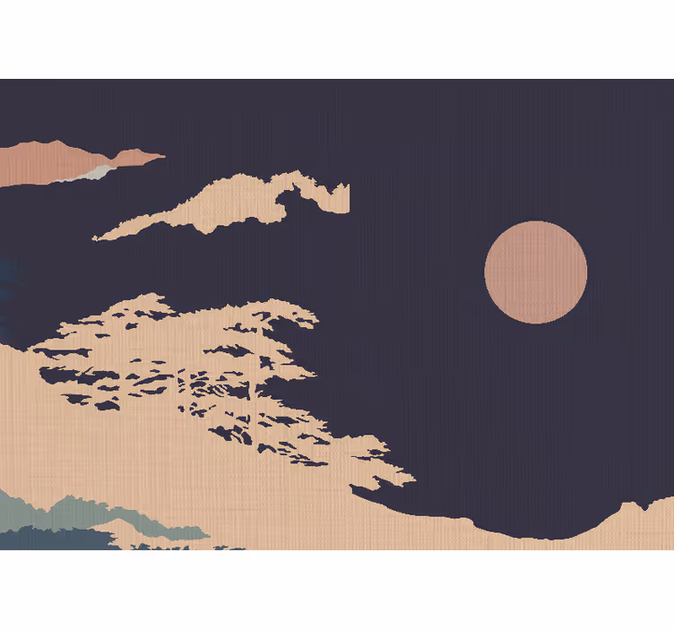 "japani-tyylinen" tumma taiteellinen metsä vintage valokuvatapett - Tenstickers