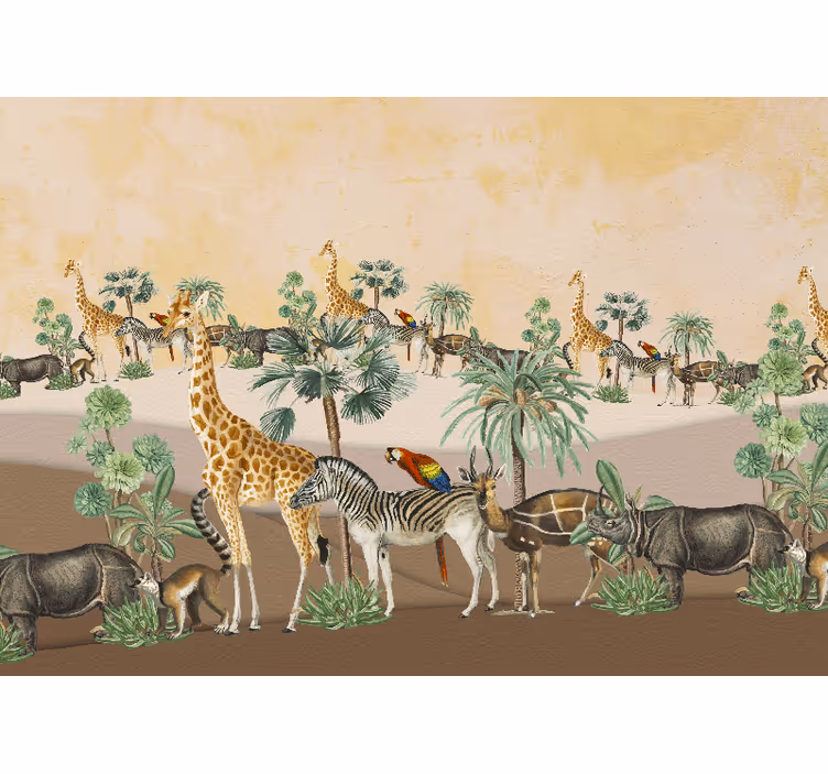 Afrikkalainen valokuvatapetti safari-eläinkuvasto - Tenstickers