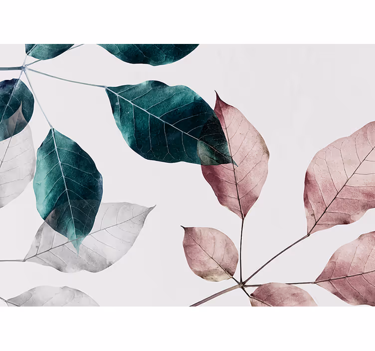 Elegant leaf elements luonnonlehväkuvio tapetti - Tenstickers