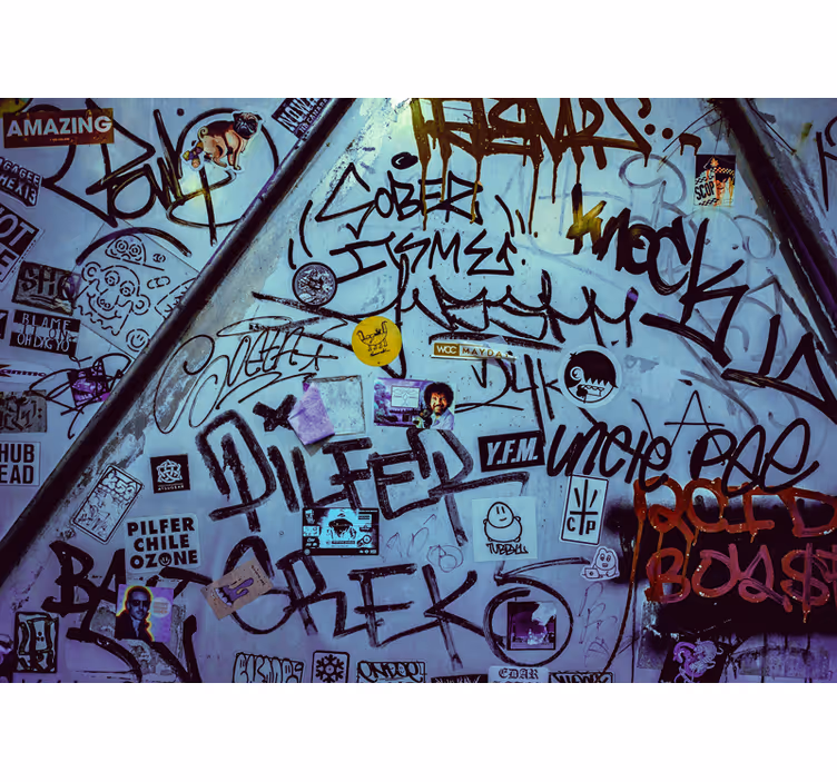 Kaupungin taggaustaiteen graffitivalokuvatapetti - Tenstickers