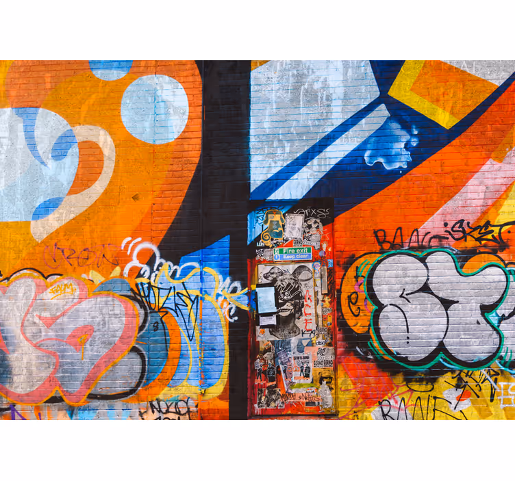 Moderni graffitityyli valokuvatapetti kaupunki taide - Tenstickers