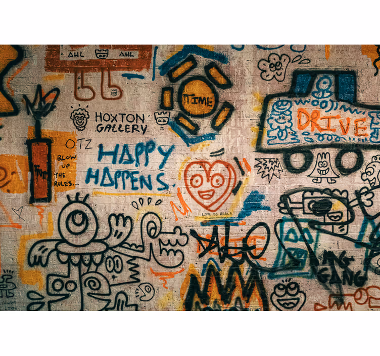 Värikäs katutaidegraffiti valokuvatapetti - Tenstickers