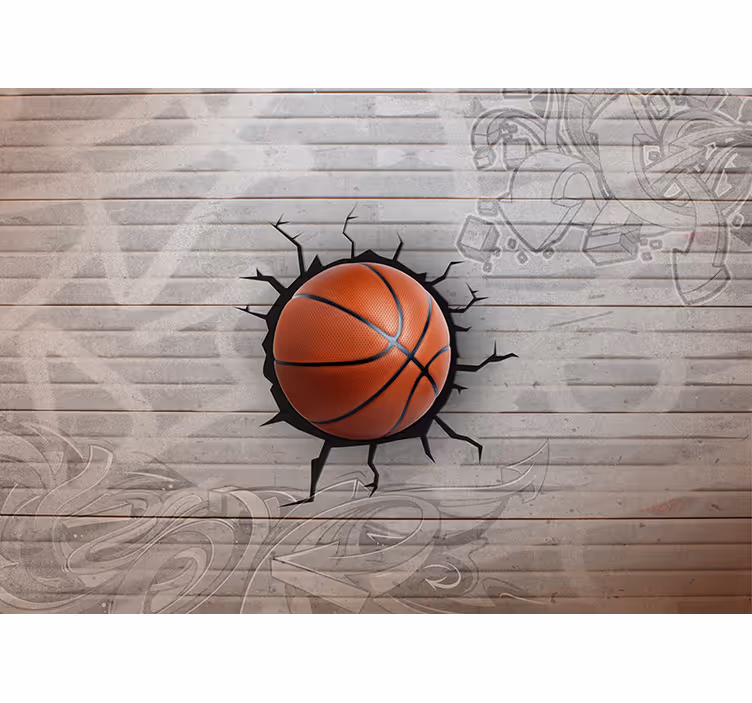 Koripallo graffitit kolmiulotteinen valokuvatapetti - Tenstickers