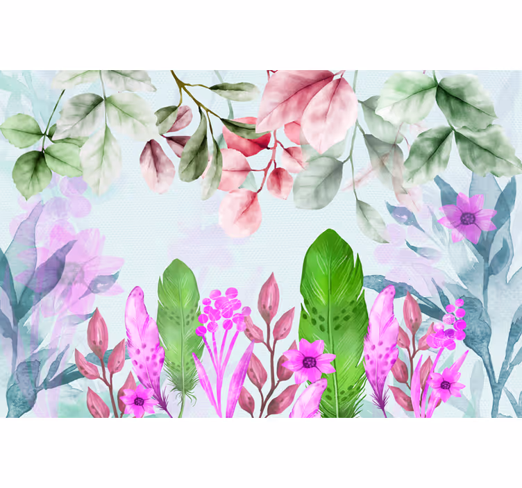 Boho kasvit tapetti valokuva - Tenstickers