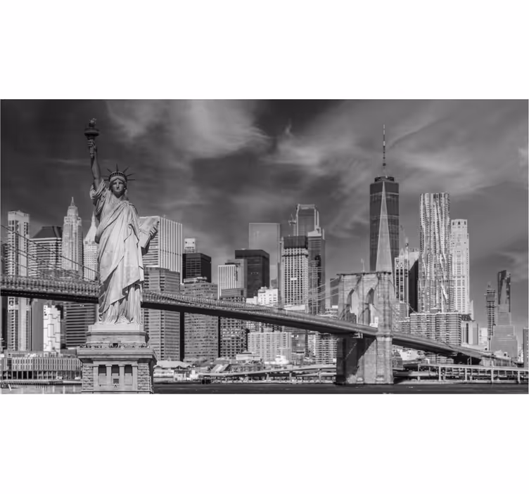 Musta ja valkoinen New York toimisto valokuvatapetti - Tenstickers