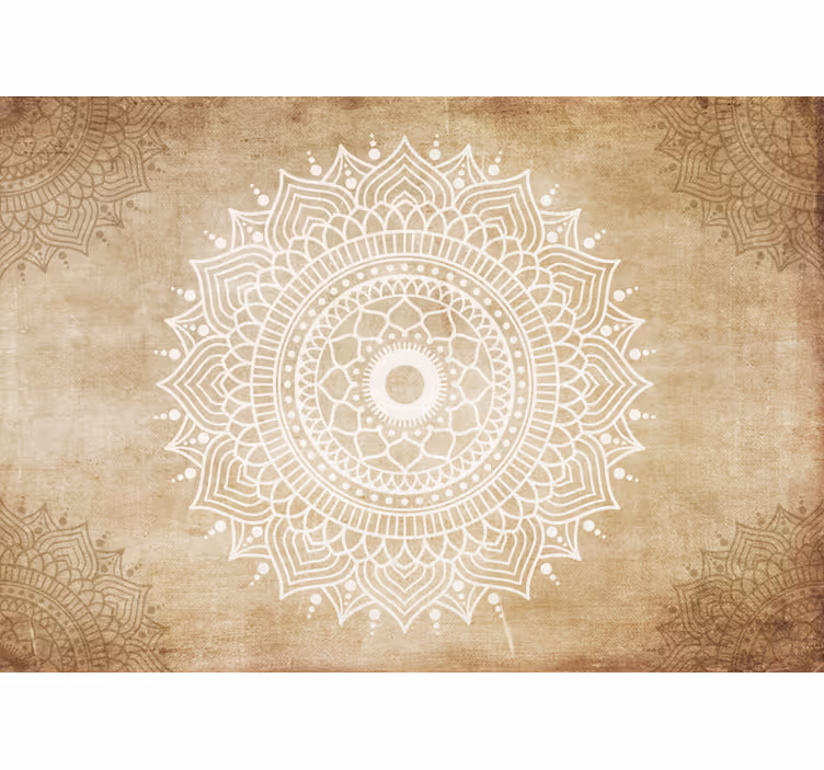 Kuvioitu vanha paperi mandala valokuvatapetti - Tenstickers