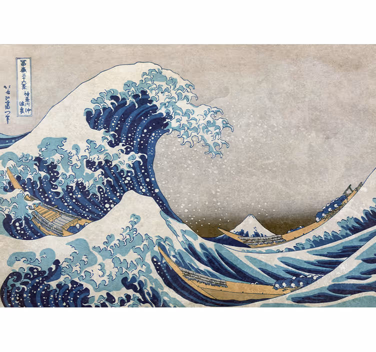 Vanha tyyli kanagawa maali klassinen taide valokuvatapetti - Tenstickers