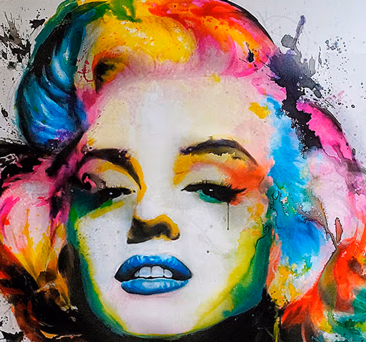 Värikäs marilyn monroe pop -taide valokuvatapetti kaupunki taide - Tenstickers