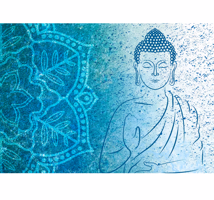 Buddha sininen mandala valokuvatapetti - Tenstickers