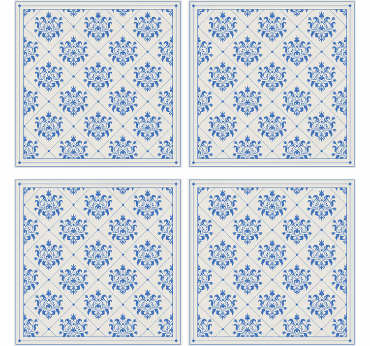 Kukka laattakuvio lasinaluset - Tenstickers