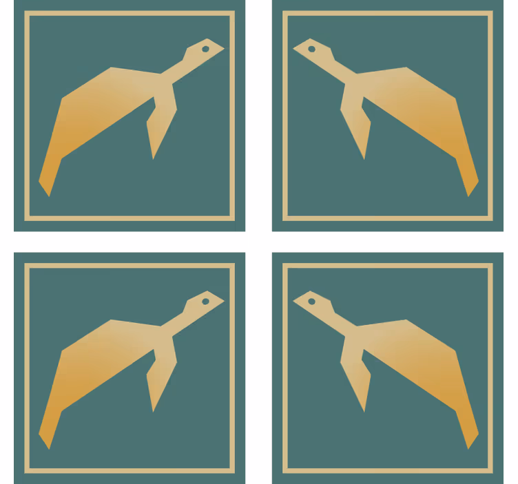 Geometrinen kilpikonna lasinalusetti - Tenstickers