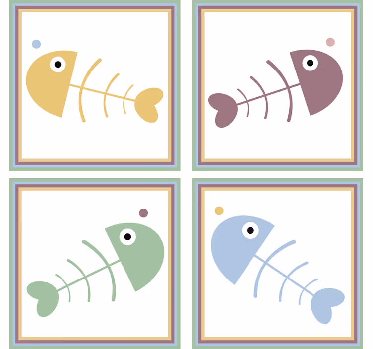 Söpö kalanruoto eläin lasinalunen - Tenstickers