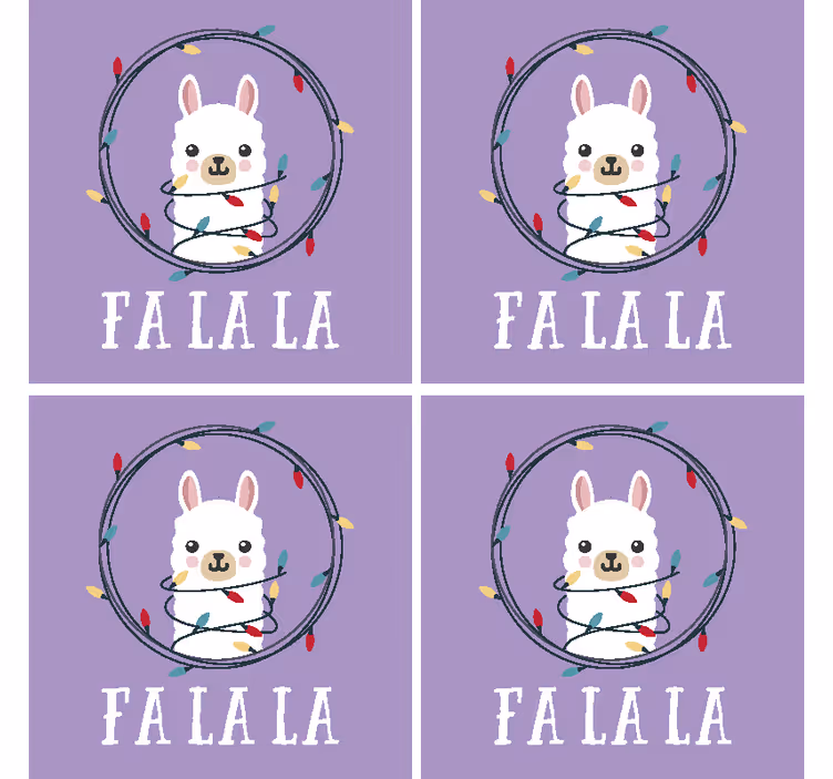 Hauska alpakka teksti jouluiset lasinaluset - Tenstickers