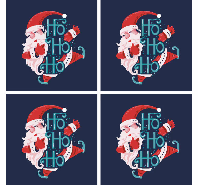 Joulupukki ja hohoho teksti jouluiset lasinaluset - Tenstickers