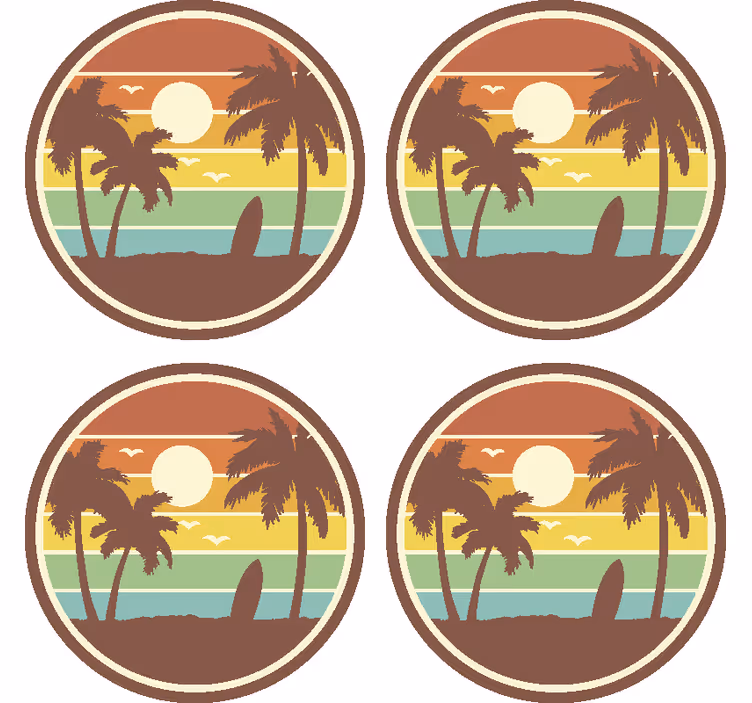 Hieno surffaus maisema vintage lasinalunen - Tenstickers