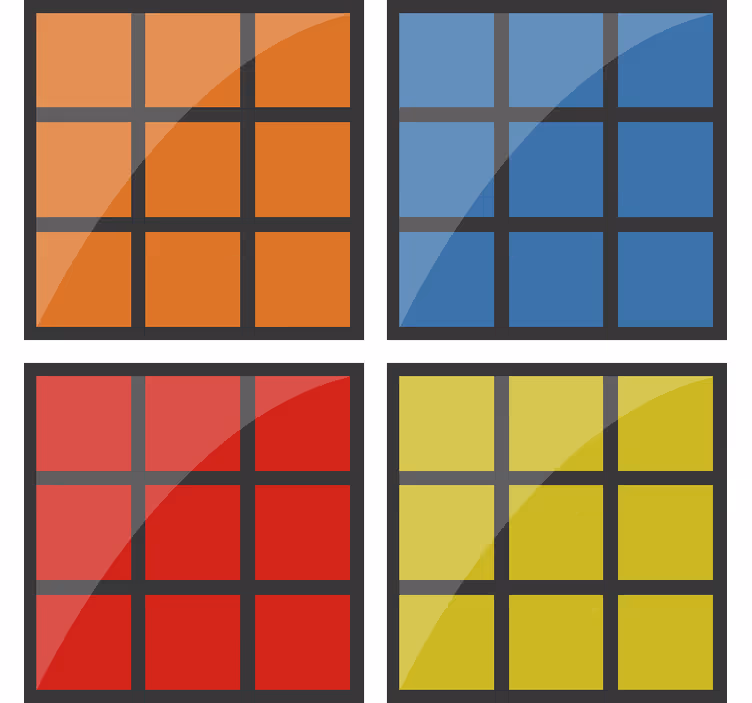 Hieno rubikin kuutio Kummajainen lasinalunen - Tenstickers