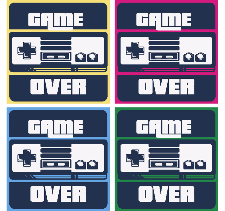 Hieno game over Kummajainen lasinalunen - Tenstickers