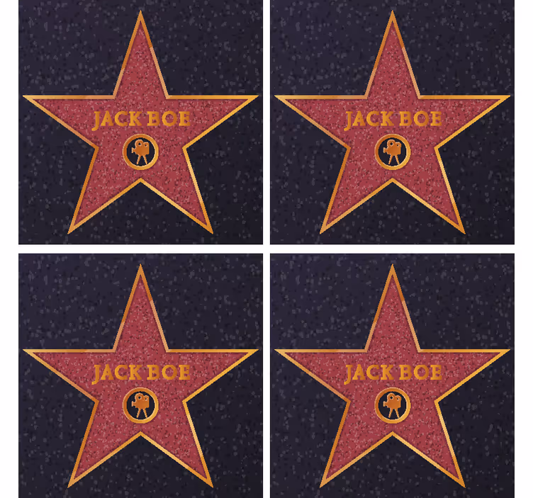Hieno Hollywood tähti nimellä vintage lasinalunen - Tenstickers
