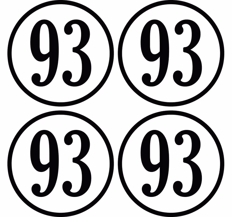 Mukautettu numero pyöreä modernit lasinaluset - Tenstickers