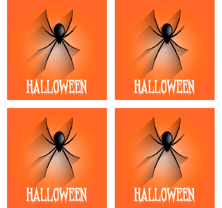 Hämähäkki teksti halloween lasinalunen - Tenstickers