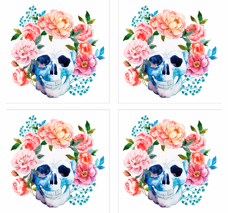 Upea kallo ja kukat lasinalunen - Tenstickers