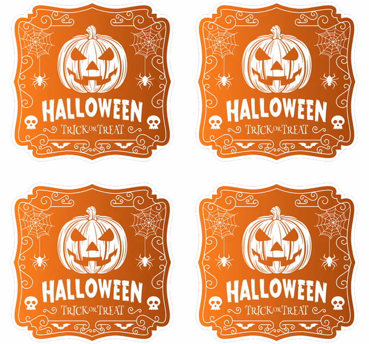 Upea halloween teksti ja kurpitsa lasinalunen - Tenstickers