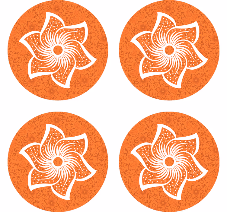 Tyylikäs oranssi kukkaolutlasinalunen - Tenstickers
