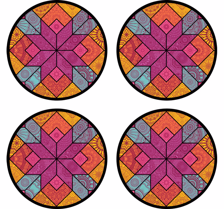 Kaunis mosaiikki pyöreä juoma lasinalus - Tenstickers