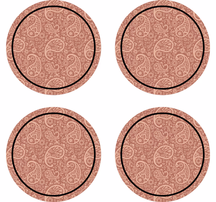 Kaunis paisley malli juoma lasinaluset - Tenstickers