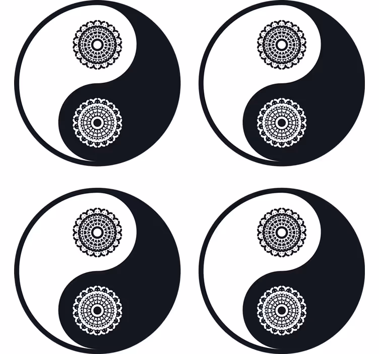 Hieno ying yang paisley lasinalunen - Tenstickers
