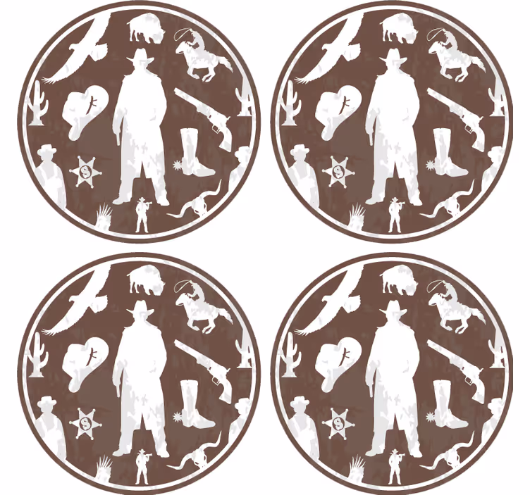 Vintage lasinalunen lännen cowboy-teemalla - Tenstickers