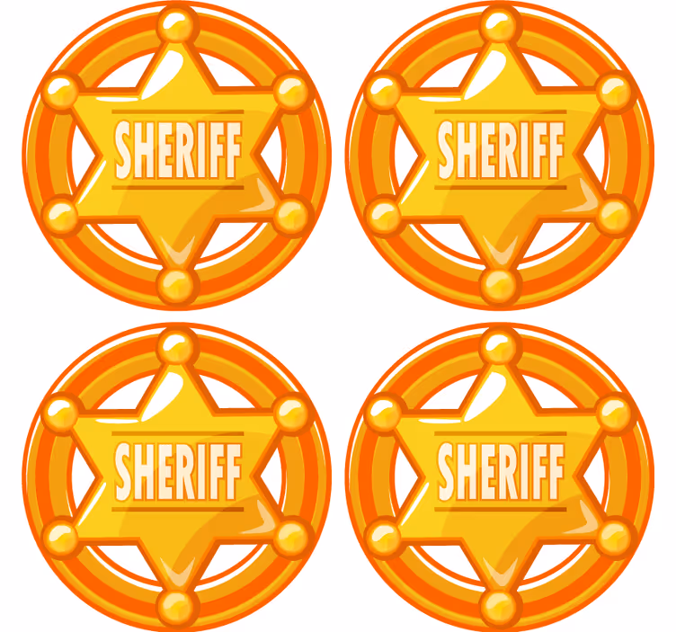 Kummajainen lasinalunen sheriffin tähti kuvio - Tenstickers