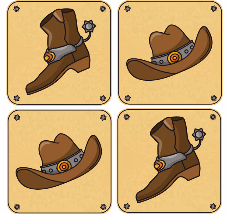 Kummajainen lasinalunen cowboyhattu ja saapas - Tenstickers