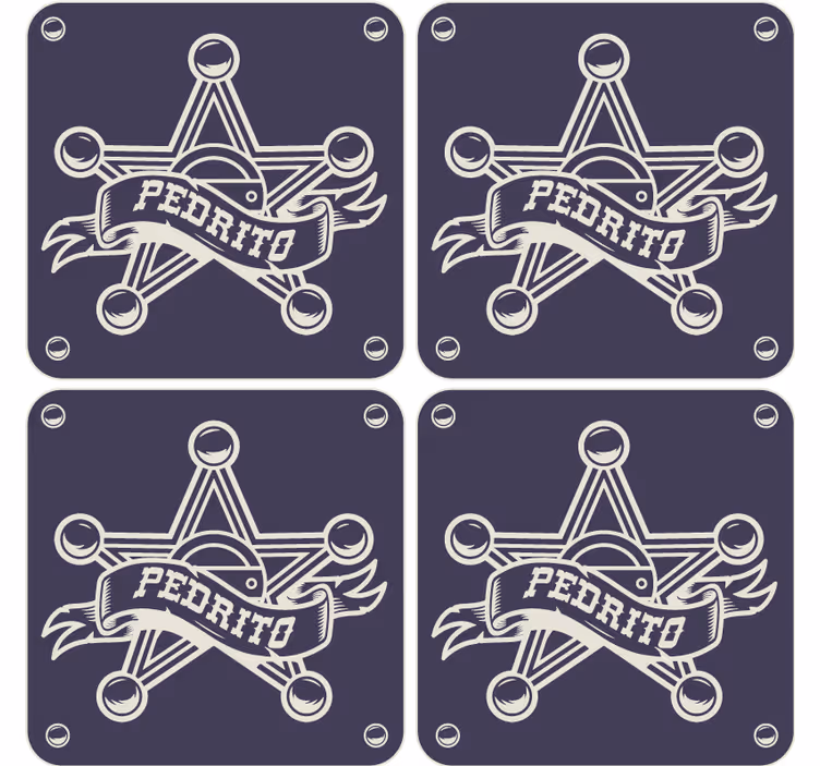 Upea sheriffi nimellä muokattavat lasinaluset - Tenstickers