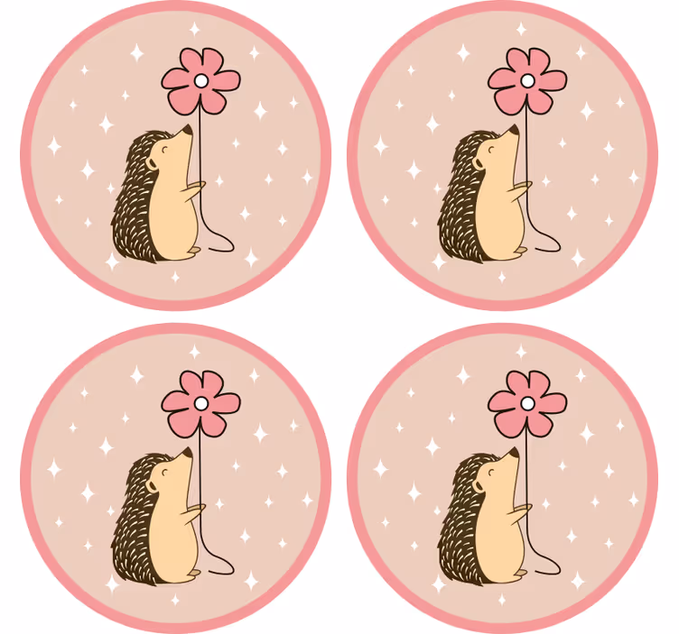 Ihana siili ja päivänkakkara juoma lasinalunen - Tenstickers