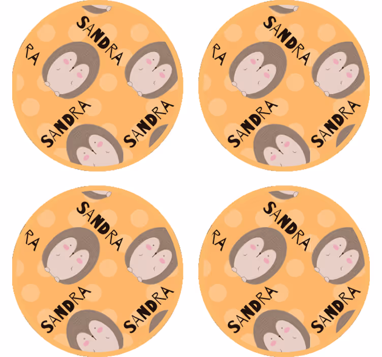 Söpö piirretty siili nimi lasinalunen - Tenstickers
