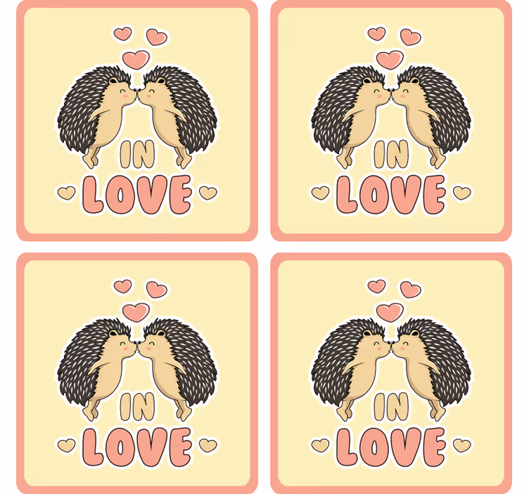 Ihana rakastuneet siilit juoma lasinalunen - Tenstickers