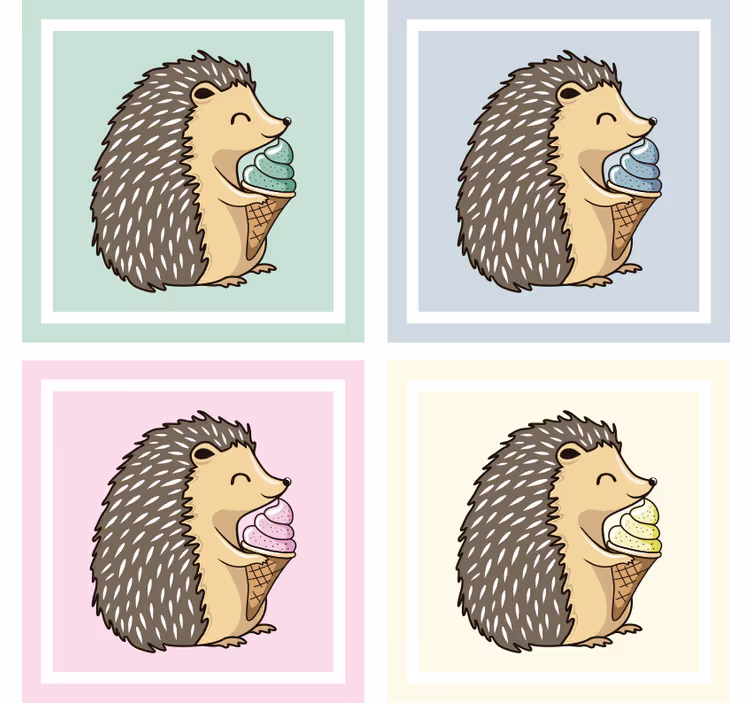 Ihana siili ja jäätelö juoma lasinalunen - Tenstickers