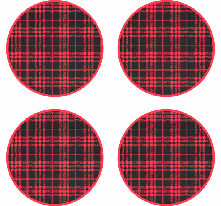 Joulu tartan kuvio jouluiset lasinaluset - Tenstickers