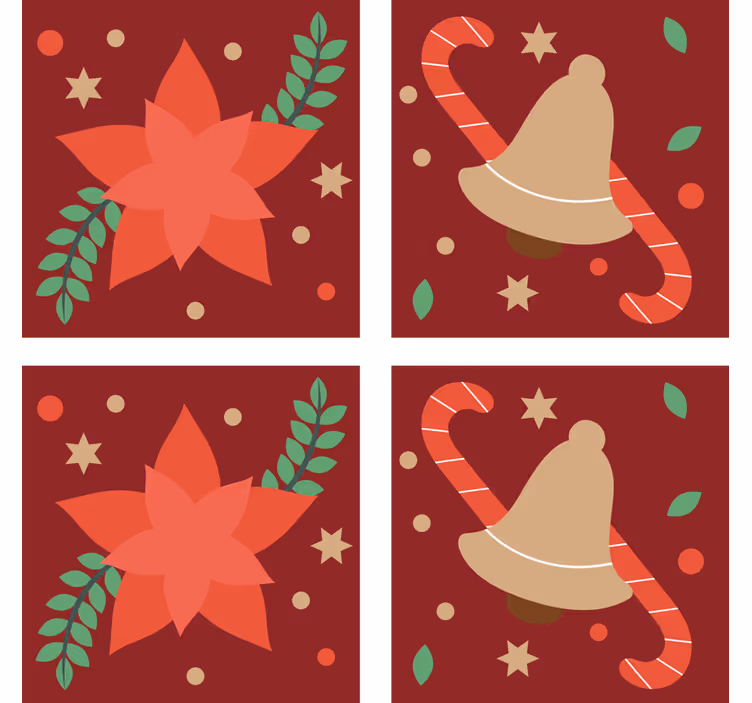 Hieno joulu kuviot jouluiset lasinaluset - Tenstickers