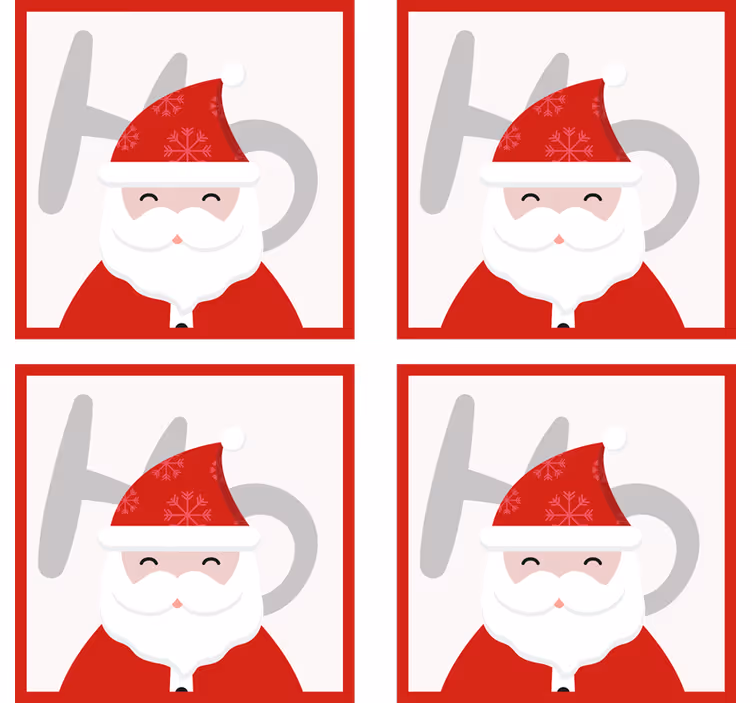 Joulupukki ja hohoho jouluiset lasinaluset - Tenstickers
