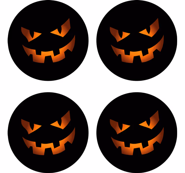 Halloween lasinalunen kurpitsan kasvotsetti - Tenstickers