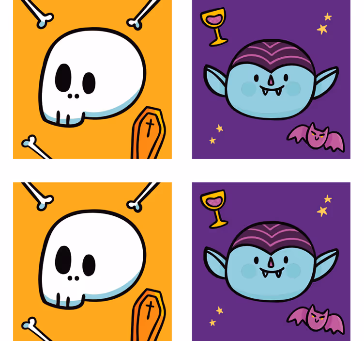 Hauskat pääkallo vampyyrin kasvot lasinaluset - Tenstickers