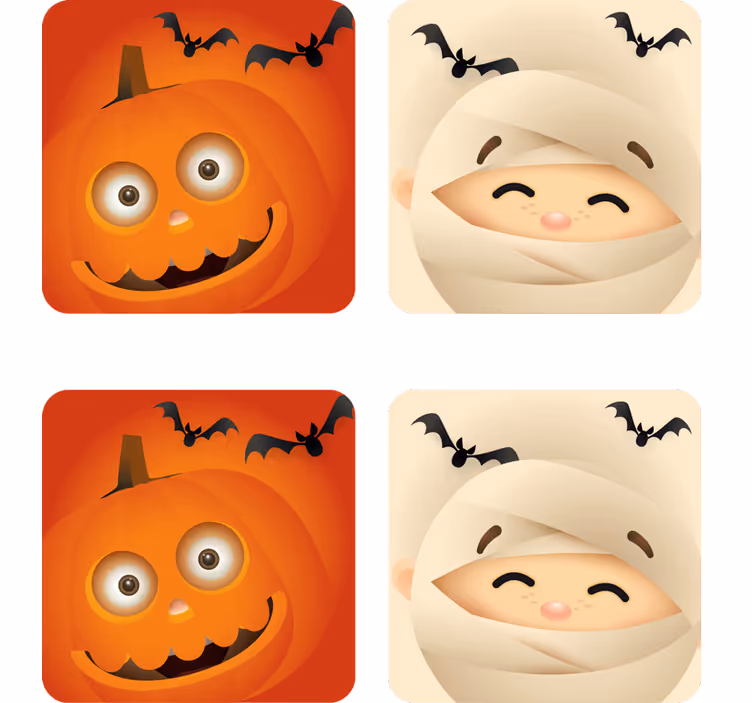 Iloinen kurpitsa ja muumi halloween lasinalunen - Tenstickers