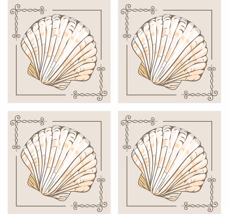 Vintage lasinalunen elegantti simpukkakuosi - Tenstickers