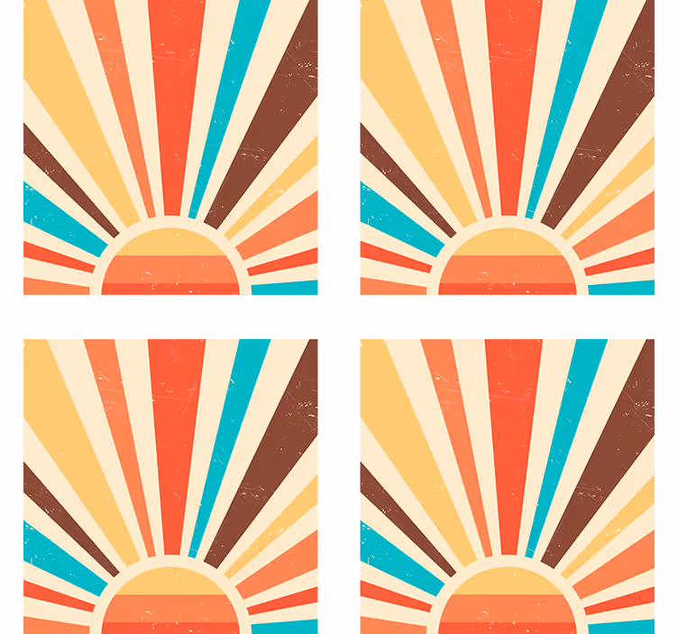 Abstrakti vintage auringonlasku vintage lasinalunen - Tenstickers