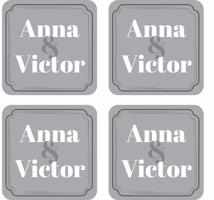 Lasinalunen häihin personoiduilla alkukirjaimilla - Tenstickers