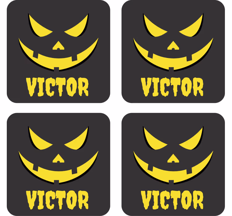 Henkilökohtainen kurpitsa kasvojenkohotus halloween lasinalunen - Tenstickers