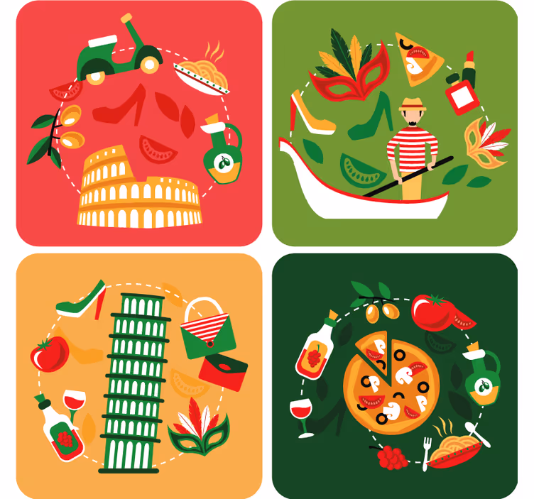 Tunnetuimmat kuvakkeet italia enemmän lasinaluset - Tenstickers