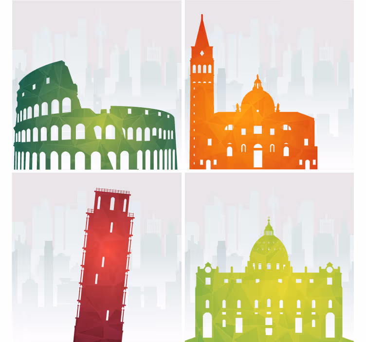 Värillinen horisontti italia enemmän lasinaluset - Tenstickers